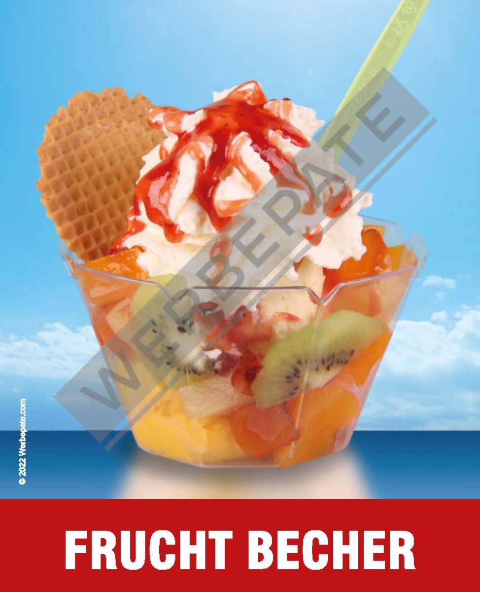 Produkt -Fruchtbecher Magnetschild