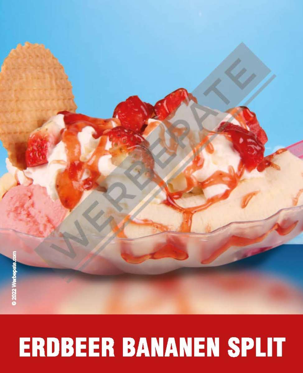 Produkt -Erdbeer-Bananensplit Magnetschild