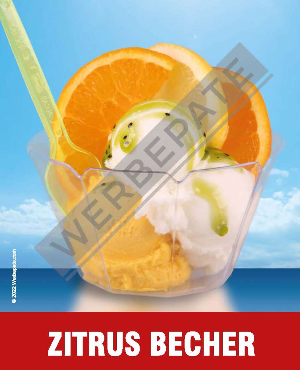 Produkt -Zitrusbecher Magnetschild