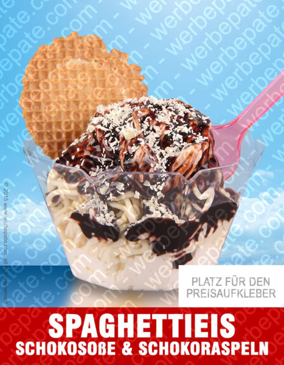 Produkt -Spaghetti Eis mit Schokosße & Schokoraspeln